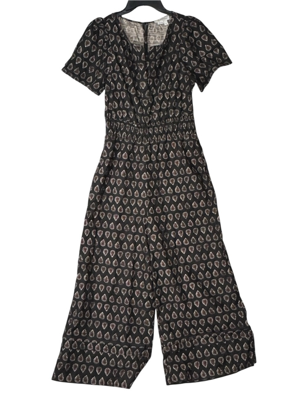 Anthropologie Women XS Black Wide leg Somerset Jumpsuit Motif Patterned BOHO - Picture 13 of 16